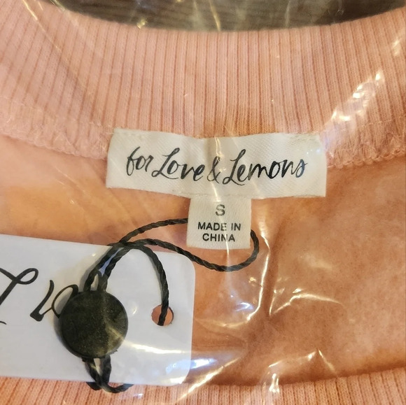 For Love & Lemons Alex Logo Embroidered Sweatshirt NWT - Picture 5 of 6